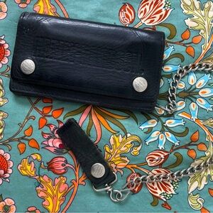 Harley Davidson Leather Vintage Chain Wallet